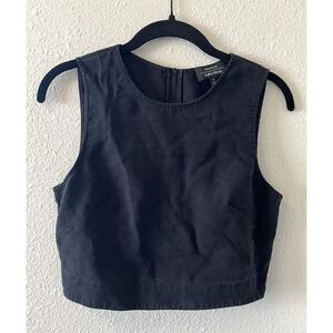 &other Stories Shell Tank Black Size 4 Cropped Minimalist Classic Sleek